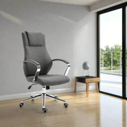 Evre Contemporary Executive Dark Grey Office Chair With Swivel Height Adjust - thumbnail 1