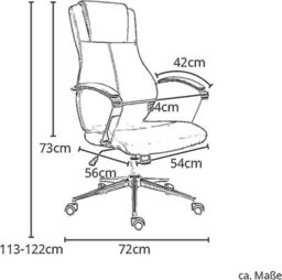 Evre Contemporary Executive Dark Grey Office Chair With Swivel Height Adjust - thumbnail 6