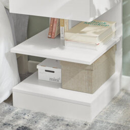Sobuy Fbt49-W, Side Table Night Stand Bed Sofa Table With 1 Drawer And 2 Shelves,white,w39Xd39Xh65 - thumbnail 8