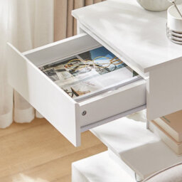 Sobuy Fbt49-W, Side Table Night Stand Bed Sofa Table With 1 Drawer And 2 Shelves,white,w39Xd39Xh65 - thumbnail 7