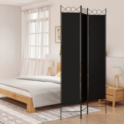 Vidaxl 3-Panel Room Divider Black 120X220 Cm Fabric Room Dividers - thumbnail 1