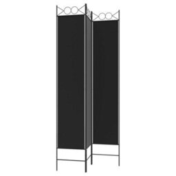 Vidaxl 3-Panel Room Divider Black 120X220 Cm Fabric Room Dividers - thumbnail 4