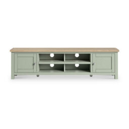 Farro  Sage 120Cm Tv Unit With Washed Oak Top - Fully Assembled - By Roseland Furniture - thumbnail 2