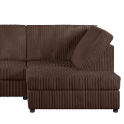 Furnishings For Less UK Luxor Chocolate Jumbo Cord Large 5 Seater Corner Sofa Long Right Hand Facing - Full Back - thumbnail 3