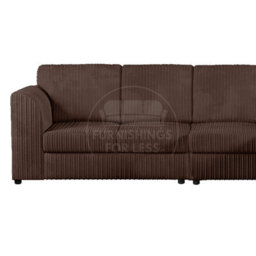 Furnishings For Less UK Luxor Chocolate Jumbo Cord Large 5 Seater Corner Sofa Long Right Hand Facing - Full Back - thumbnail 2