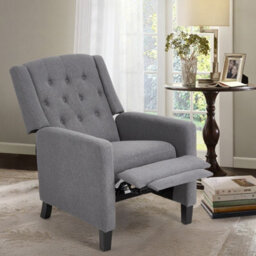 Living And Home Single Upholstered Sofa Pushback Recliner Chair Armchair - thumbnail 2