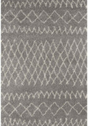 The Rugs Moroccan Shaggy Rugs And Runners Soft Fluffy Tribal Design High Pile Grey And Ivory Living Room Kitchen Hallway 910 - thumbnail 2