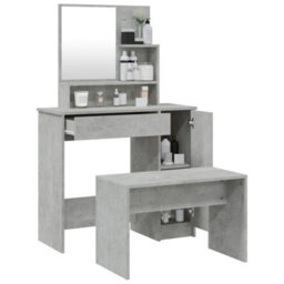 Berkfield Dressing Table Set Concrete Grey 86.5X35X136 Cm - thumbnail 4