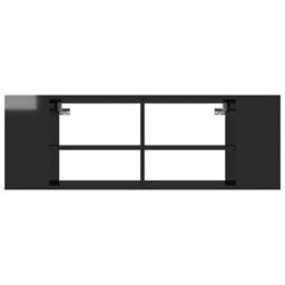 Walplus Wall-Mounted Tv Cabinet High Gloss Black 102X35X35 Cm Engineered Wood - thumbnail 4