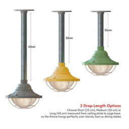 Ceiling Pendant Light Modern Industrial Galvanized Conduit Pipe Metal Vapor Tight Style Cage E27 Conduit Lighting - thumbnail 7