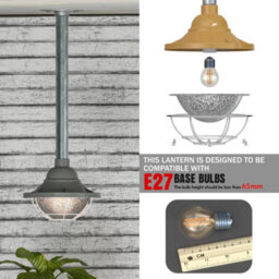 Ceiling Pendant Light Modern Industrial Galvanized Conduit Pipe Metal Vapor Tight Style Cage E27 Conduit Lighting - thumbnail 4