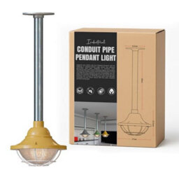 Ceiling Pendant Light Modern Industrial Galvanized Conduit Pipe Metal Vapor Tight Style Cage E27 Conduit Lighting - thumbnail 1