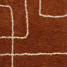 Rust Abstract Kilim Modern Shaggy Moroccan Easy To Clean Rug For Dining Room-120Cm X 170Cm - thumbnail 3
