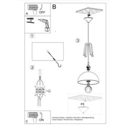 Sollux Lighting Casco Black Steel & Wood 1 Light Classic Pendant Ceiling Light - thumbnail 5