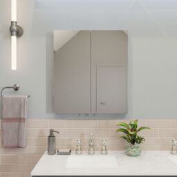 Croydex Dawley White Double Bathroom Wall Cabinet With 2 Mirror Doors (H)690mm (W)600mm - thumbnail 5
