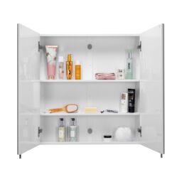 Croydex Dawley White Double Bathroom Wall Cabinet With 2 Mirror Doors (H)690mm (W)600mm - thumbnail 4