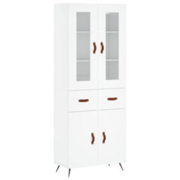 Berkfield Highboard White 69.5X34X180 Cm Engineered Wood - thumbnail 2