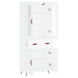 Berkfield Highboard White 69.5X34X180 Cm Engineered Wood - thumbnail 4