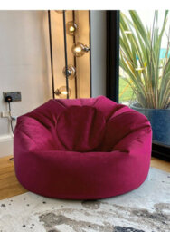 Beautiful Beanbags Adult Luxury Classic Beanbag Plush Velvet Bean Bags Ready Filled - Magenta - thumbnail 2