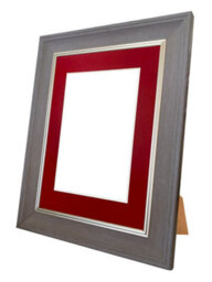 Frames By Post Scandi Slate Grey Frame With Red Mount For Image Size 10 X 8 Inch - thumbnail 4