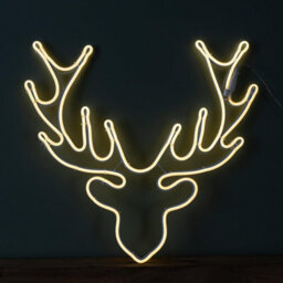 Samuel Alexander 58Cm Light Up Neon Flex Christmas Reindeer Head With Warm White Leds - thumbnail 9