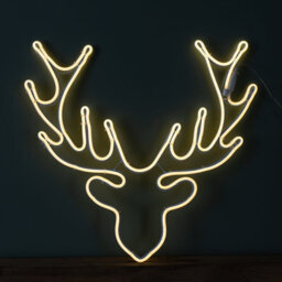 Samuel Alexander 58Cm Light Up Neon Flex Christmas Reindeer Head With Warm White Leds - thumbnail 1