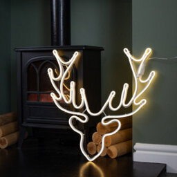 Samuel Alexander 58Cm Light Up Neon Flex Christmas Reindeer Head With Warm White Leds - thumbnail 2