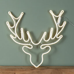Samuel Alexander 58Cm Light Up Neon Flex Christmas Reindeer Head With Warm White Leds - thumbnail 5