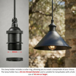 Ip44 Rainproof E27 Lamp Holder With Cable Connector For Garden Patio Shed And Porch Black Plastic Bulb Socket 2 Pack - thumbnail 7