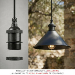 Ip44 Rainproof E27 Lamp Holder With Cable Connector For Garden Patio Shed And Porch Black Plastic Bulb Socket 2 Pack - thumbnail 4