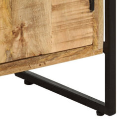 Berkfield 4-Tier Bookcase 124X30X180 Cm Rough Mango Wood - thumbnail 7