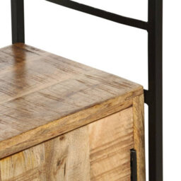Berkfield 4-Tier Bookcase 124X30X180 Cm Rough Mango Wood - thumbnail 8
