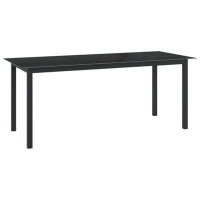 Berkfield Garden Table Black 190X90X74 Cm Aluminium And Glass - image 1