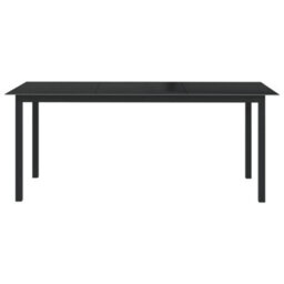 Berkfield Garden Table Black 190X90X74 Cm Aluminium And Glass - thumbnail 2