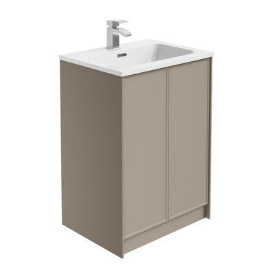 Plum&clay Jenner Light Grey Freestanding Vanity Unit & Basin Set (W)600mm (H)855mm - image 1