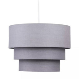 Pair Of Dark Grey Easy Fit Ceiling Light Shades 3 Tier Ceiling Pendant Shades - thumbnail 5