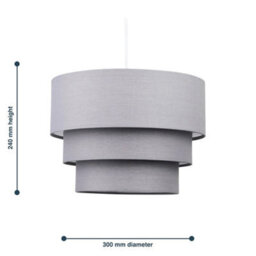 Pair Of Dark Grey Easy Fit Ceiling Light Shades 3 Tier Ceiling Pendant Shades - thumbnail 2