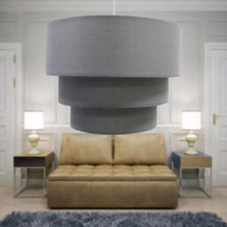 Pair Of Dark Grey Easy Fit Ceiling Light Shades 3 Tier Ceiling Pendant Shades - thumbnail 3