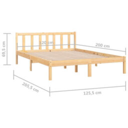 Berkfield Bed Frame Solid Pinewood 120X200 Cm - thumbnail 9