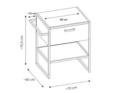 Impact Furniture Freestanding Bathroom Vanity Sink Unit 600mm Drawer Cabinet Black Steel Frame Countertop Oak Finish Loft Industrial Brook - thumbnail 8
