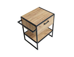 Impact Furniture Freestanding Bathroom Vanity Sink Unit 600mm Drawer Cabinet Black Steel Frame Countertop Oak Finish Loft Industrial Brook - thumbnail 7
