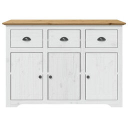 Berkfield Sideboard Bodo White And Brown 115X43X79.5 Cm Solid Wood Pine - thumbnail 3