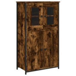 Berkfield Highboard Smoked Oak 62X32X106.5 Cm Engineered Wood - thumbnail 2