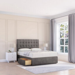 "Sloomy 5Ft Alabama Divan Bed Base Slate Naples ,no Drawers & 26"" Struts Headboard - King"