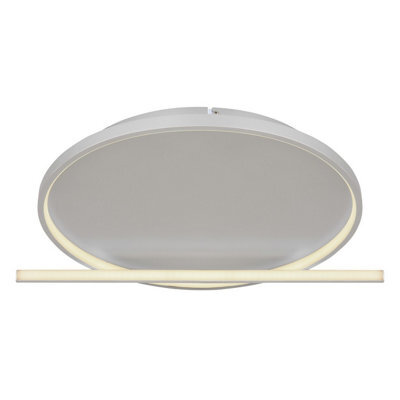 Luminosa Lighting Luminosa Ronda Integrated Led Semi Flush Ceiling Light Nickel Matt Led Dimmable 2700-6000K Remote Control - image 1