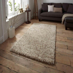 Cream Shaggy Plain Easy To Clean Rug For Dining-200Cm X 290Cm - thumbnail 1