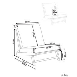 Beliani Garden Chair With Cushion Micciano Acacia Wood Off-White - thumbnail 3