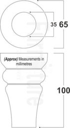 L&F 4 Turned Solid Wood Furniture Legs Replacement Settee Feet 100mm High Sofa Chair Bed M8 Antique Mahogany Sof3211 - thumbnail 2