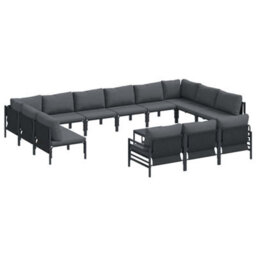 Berkfield Modern Garden Sofa Set 14 Pcs Anthracite Steel