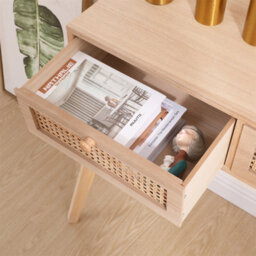 Furniturehmd Ratten 2 Drawer Console Table,hallway Table,bedroom Makeup Vanity Desk With Pine Legs,storage Furniture - thumbnail 4